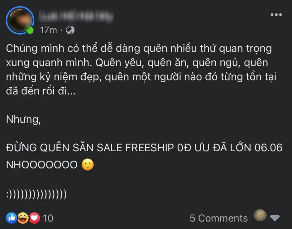 Quên gì cũng không sao, miễn đừng quên sale.
