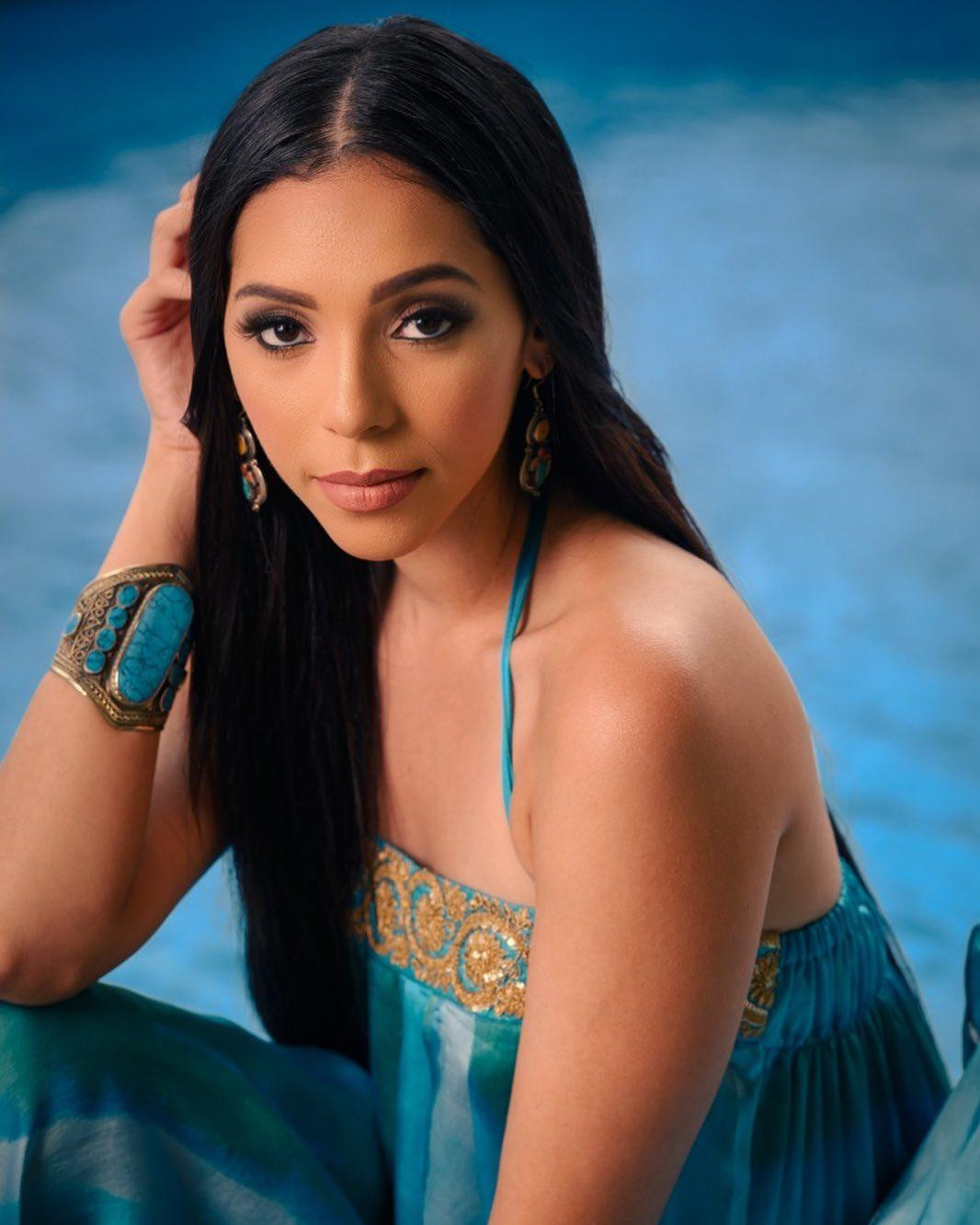 6. Hoa hậu Trinidad &amp; Tobago Jeanine Brandt: Người đẹp được coi là một ẩn số đầy bất ngờ của cuộc thi Miss World 2021. Cô là một chuyên gia trang điểm chuyên nghiệp sở hữu vẻ đẹp mặn mà và đằm thắm.