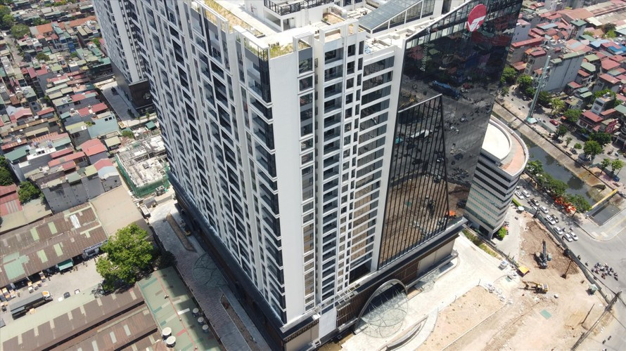 Tòa chung cư thuộc Dự án Hinode City khi đang thi công xây dựng Tòa chung cư thuộc Dự án Hinode City khi đang thi công xây dựng