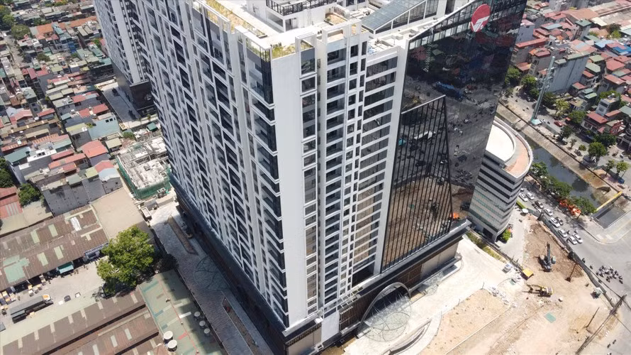 Tòa chung cư thuộc Dự án Hinode City khi đang thi công xây dựng