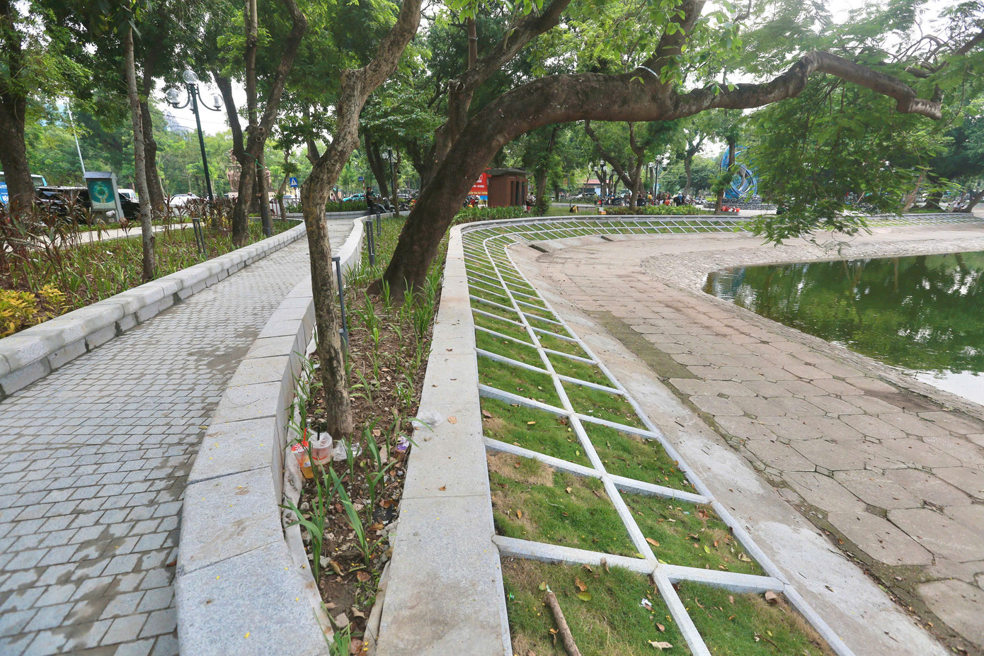 Riêng với dự án cải tạo, chỉnh trang không gian xung quanh hồ Thiền Quang và phụ cận hiện đã cơ bản hoàn thành. Phần bờ cỏ viền hồ được cải tạo lại để gia tăng tương tác với mặt nước theo nguyên tắc tạo dựng cảnh quan, không bo cứng hoặc bê tông hóa, "làm mềm" các phần viền hồ, viền cỏ, viền bờ hoa để tạo sự mềm mại tự nhiên, tôn lên các giá trị sẵn có của thiên nhiên