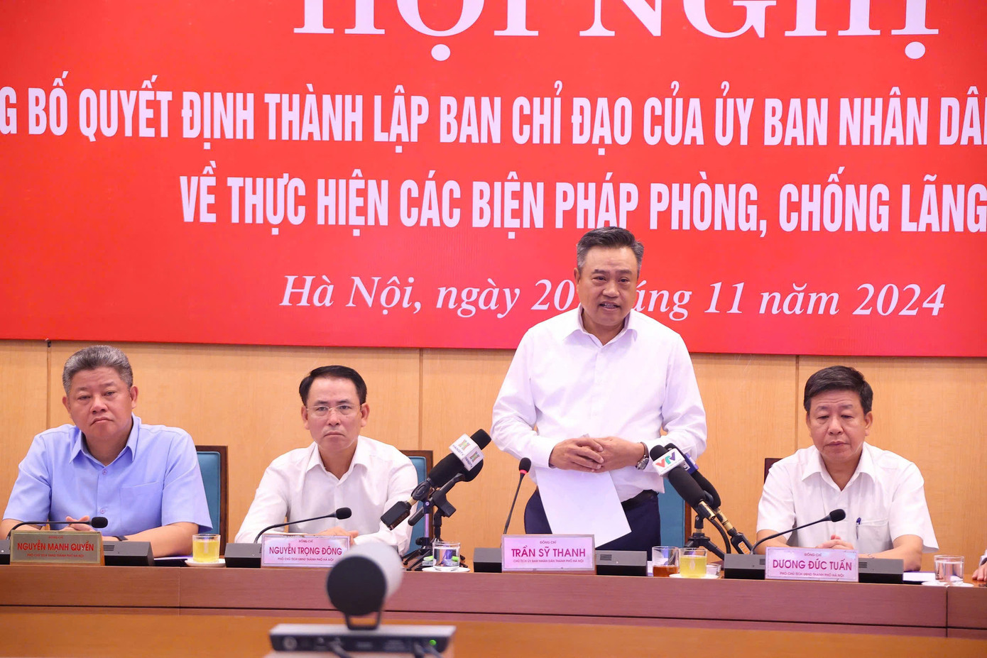 Chủ tịch UBND TP. Hà Nội Trần Sỹ Thanh - Trưởng Ban Chỉ đạo về thực hiện các biện pháp phòng, chống lãng phí của UBND thành phố Hà Nội.