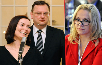 Vợ chồng Thủ tướng Petr Necas và Chánh văn phòng Jana Nagyova (phải). Ảnh: The Australian