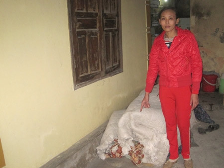 Một trong những vị trí phát nổ do bị ném mìn tại nhà ông Hạnh.