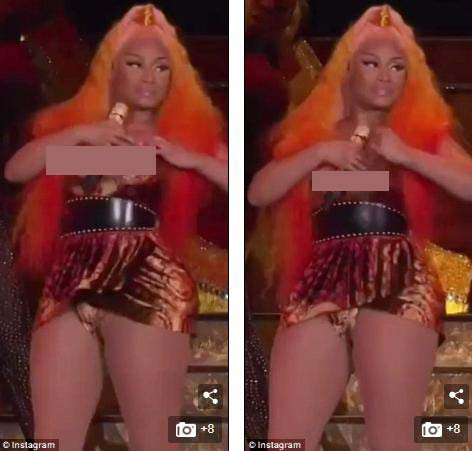 Nicki Minaj gặp sự cố lộ ngực khi đang biểu diễn ảnh 2