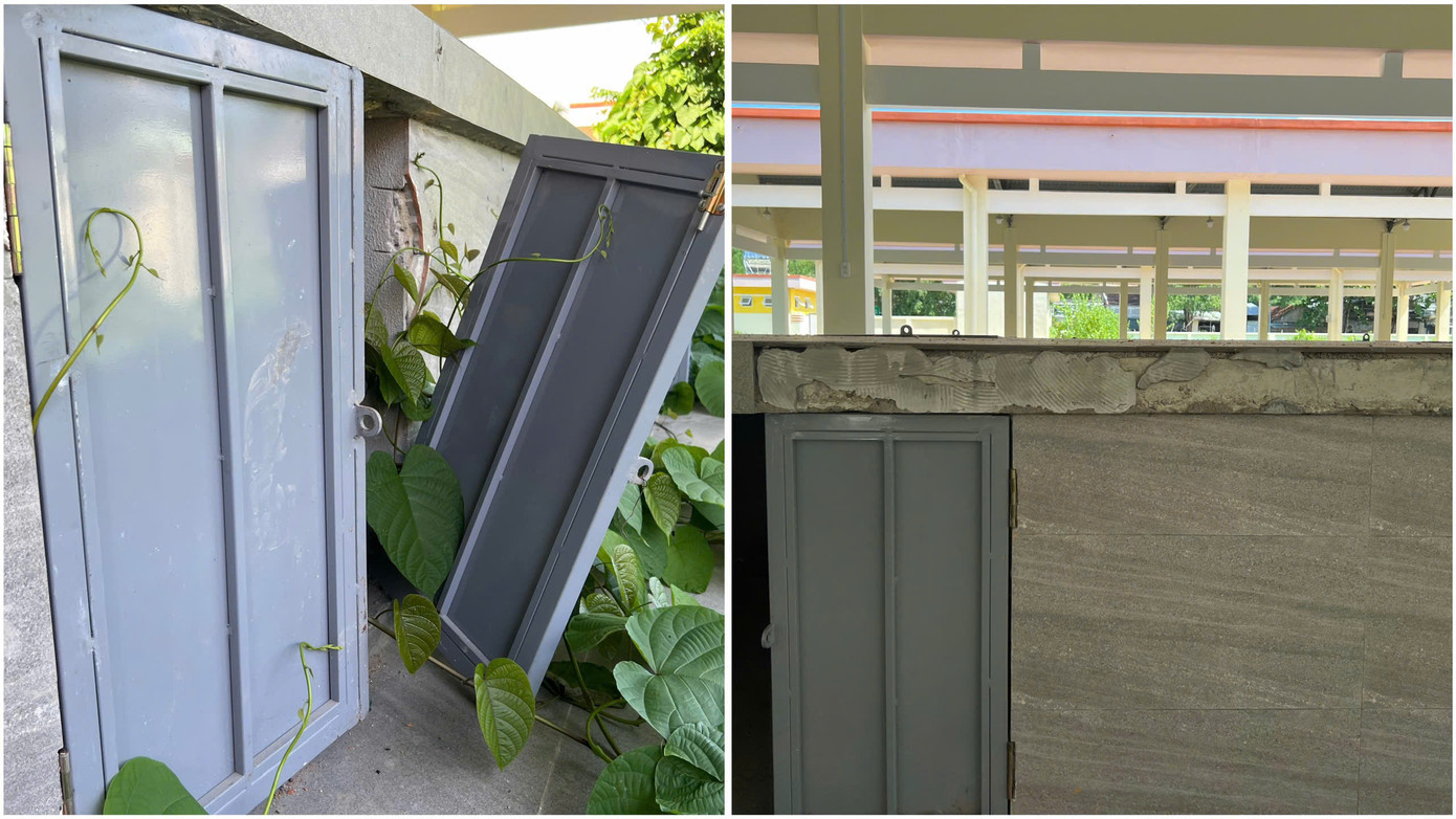 Một số hạng mục công trình chợ đã bị hư hỏng, xuống cấp.