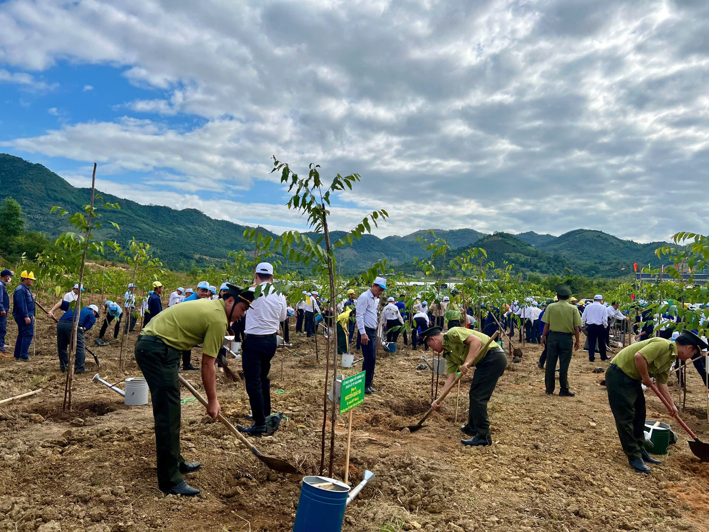 Các đại biểu và đông đảo người dân tham gia trồng cây tại lễ phát động. Các đại biểu và đông đảo người dân tham gia trồng cây tại lễ phát động.