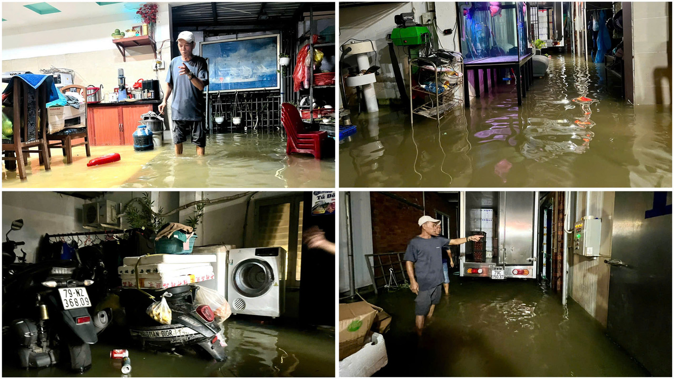 Nước tràn vào nhà dân.