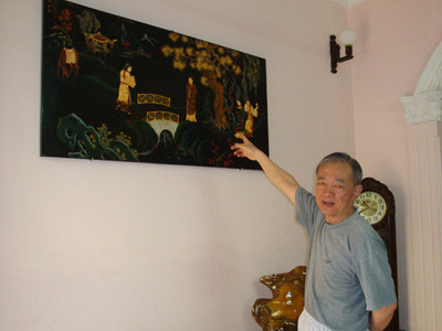 Ông Vũ Toán và bức tranh quý. Ông Vũ Toán và bức tranh quý