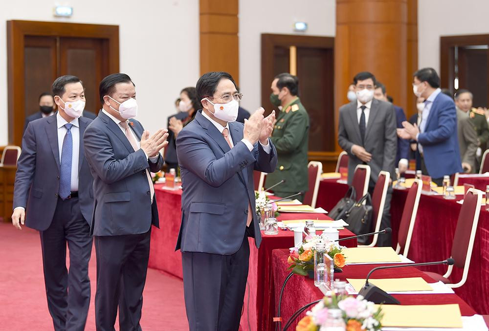 Thủ tướng Phạm Minh Chính cùng lãnh đạo các địa phương dự Hội nghị tổng kết ngành Tài chính và triển khai nhiệm vụ năm 2022.