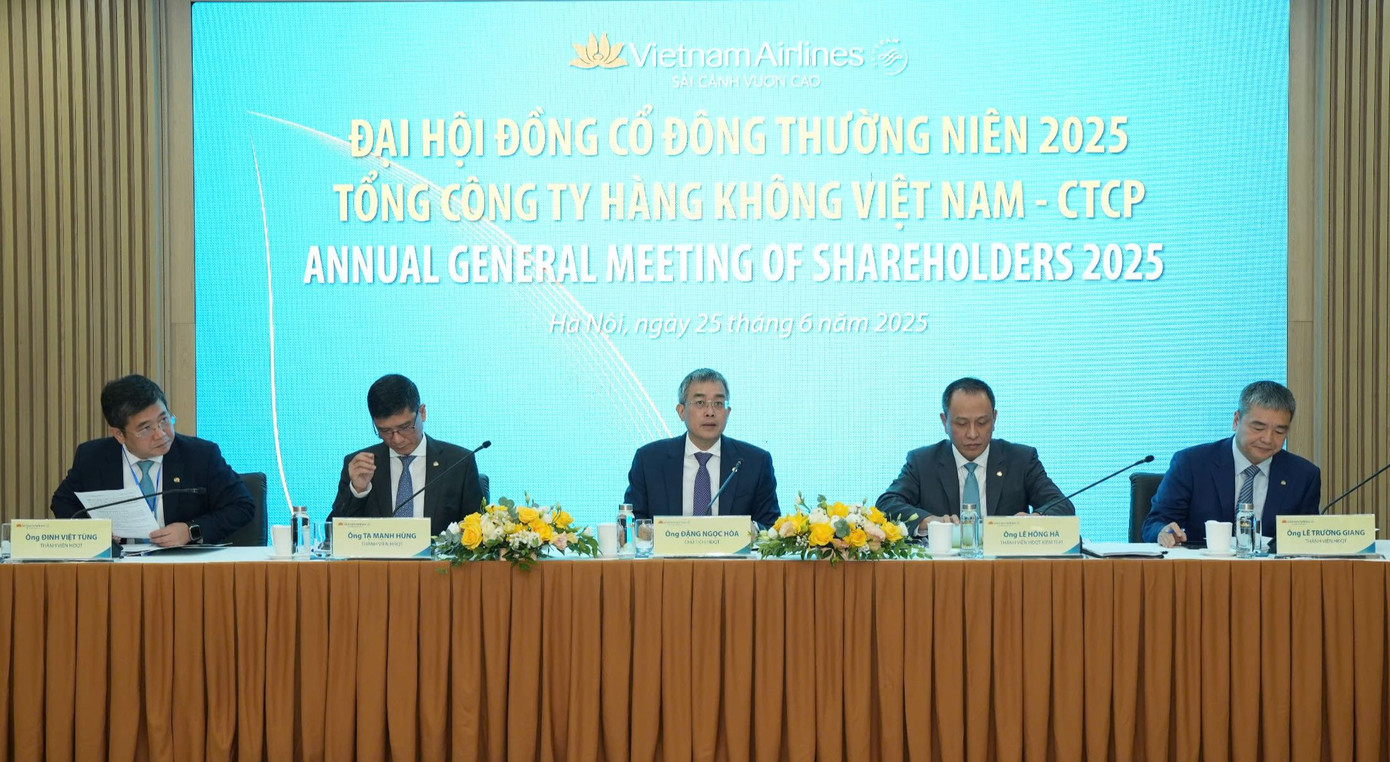 Toàn cảnh Đại hội đồng cổ đông thường niên năm 2025 của Vietnam Airlines. Ảnh: VNA.