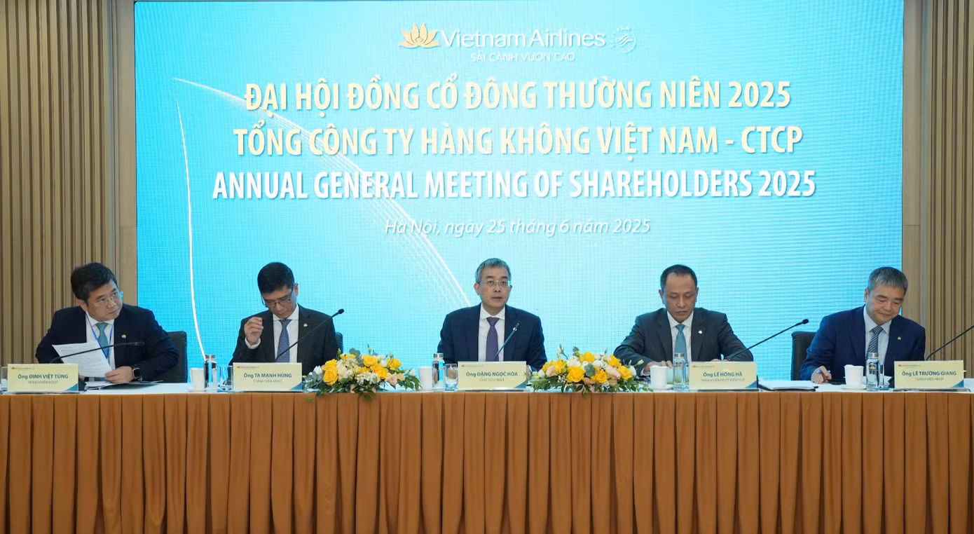 Toàn cảnh Đại hội đồng cổ đông thường niên năm 2025 của Vietnam Airlines. Ảnh: VNA.
