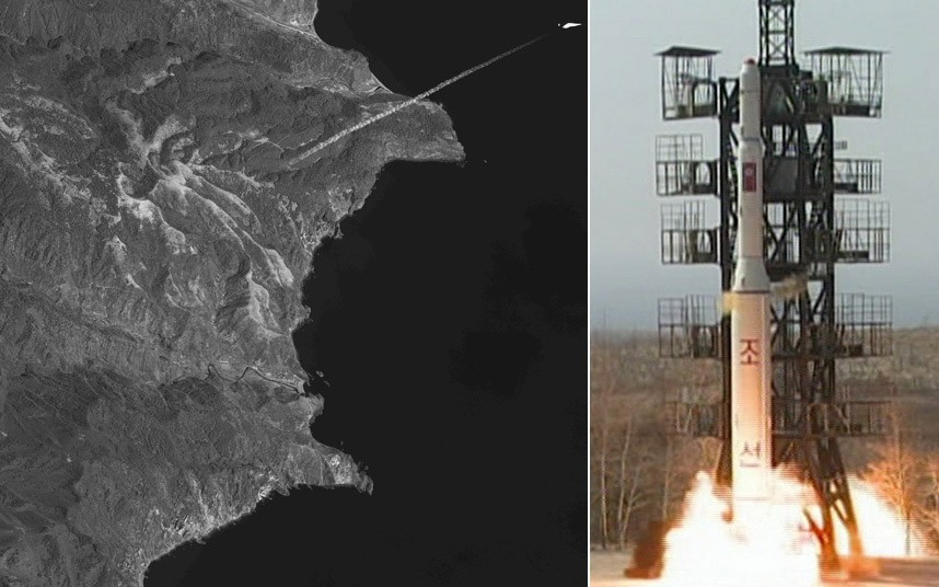 Hướng đi tên lửa mà Triều Tiên đã phóng trước đó.