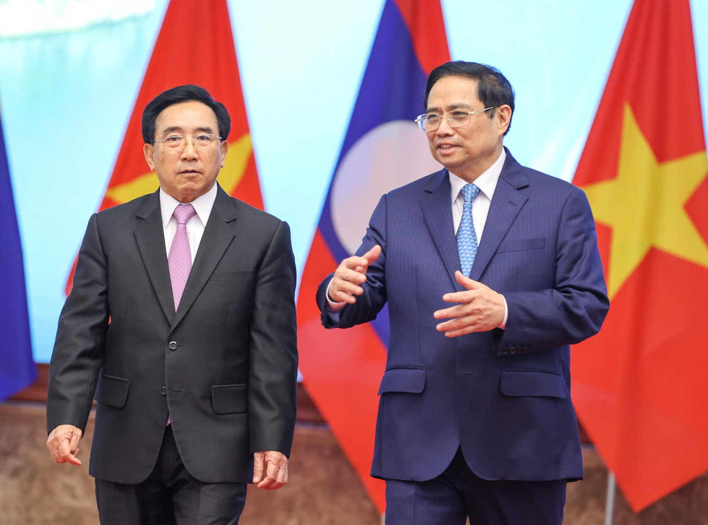 Thủ tướng Phạm Minh Chính và Thủ tướng Chính phủ Lào Phankham Viphavanh. Ảnh: VGP/Nhật Bắc Thủ tướng Phạm Minh Chính và Thủ tướng Chính phủ Lào Phankham Viphavanh. Ảnh: VGP/Nhật Bắc