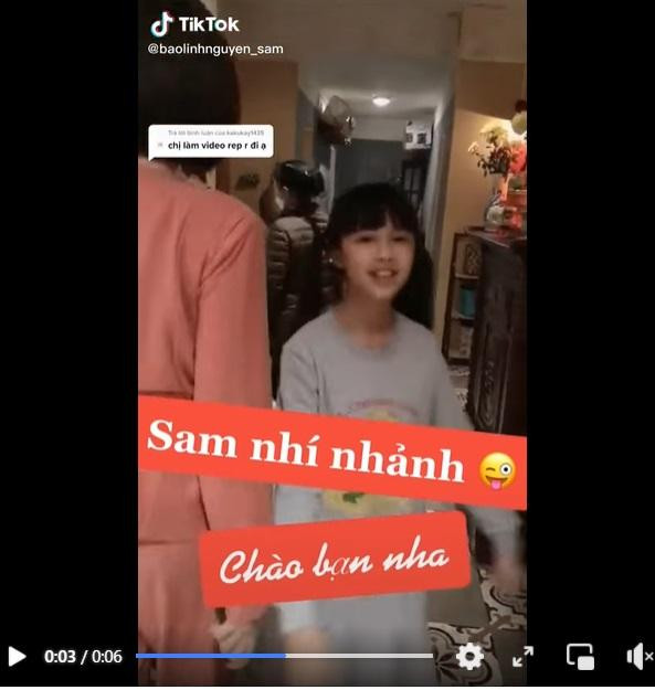 Bé Sam (diễn viên nhí Bảo Linh) cũng đăng tải clip háo hức trong hậu trường sau thời gian dài nghỉ Tết.
