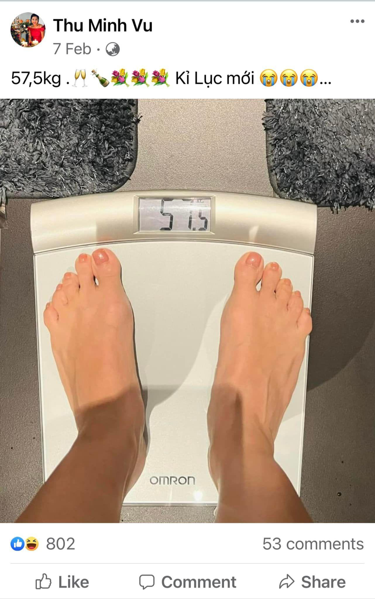 Thu Minh gây chú ý khi công khai 1 tháng giảm được 7 kg nhờ các bài tập và ăn uống.