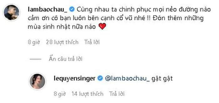 Bình luận tình cảm của cặp đôi khiến dân mạng ngập trong ngọt ngào. Bình luận tình cảm của cặp đôi khiến dân mạng ngập trong ngọt ngào.
