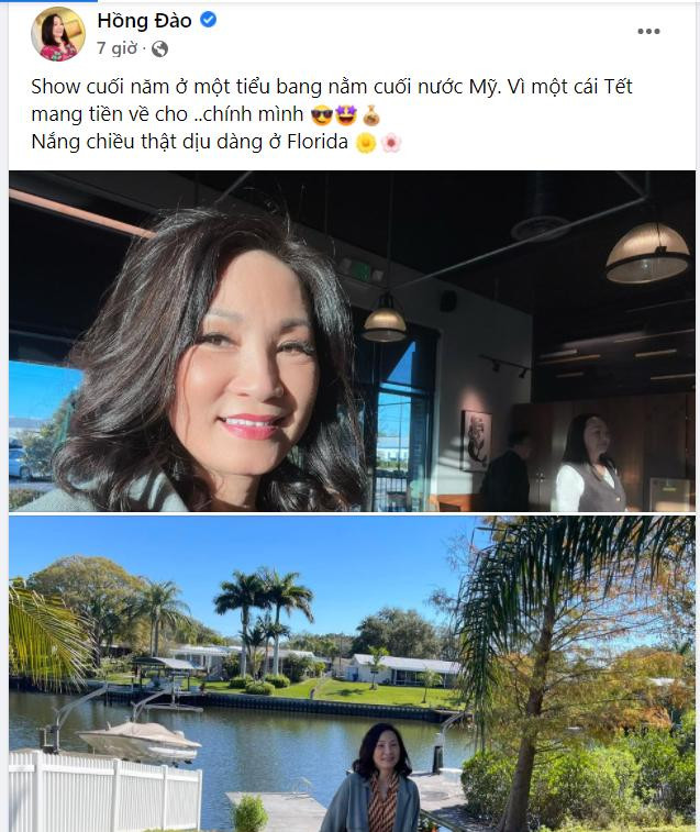 Nghệ sĩ Hồng Đào chia sẻ hình ảnh tham gia show diễn cuối năm.