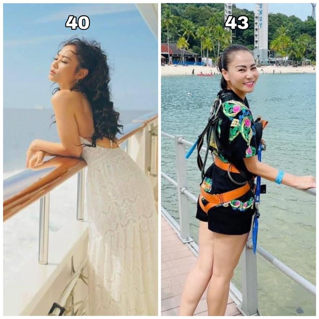 Nhờ chăm chỉ tập luyện, cô sở hữu được "nhan sắc ngược thời gian". Cách đây không lâu, nữ ca sĩ chia sẻ tấm hình hồi 40 -43 tuổi khiến fan ngỡ ngàng bởi cô ngày càng trẻ ra.