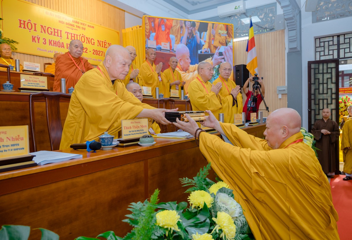 Hòa thượng Thích Thiện Nhơn giữ vị trí Chủ tịch Hội đồng Trị sự GHPGVN từ năm 2015 đến nay. Ảnh: Đăng Huy.