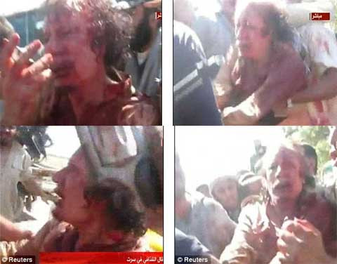 Hình ảnh Gaddafi ít phút trước khi chết. Hình ảnh Gaddafi ít phút trước khi chết
