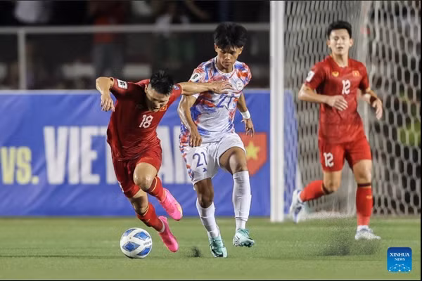 Trận ĐT Philippines 0-2 ĐT Việt Nam. Ảnh: Rouelle Umali/ Xinhua.