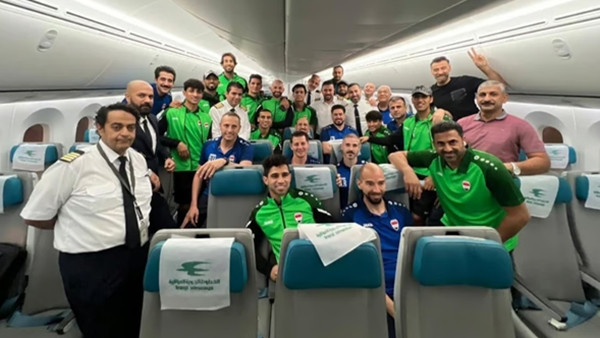 ĐT Iraq vừa về đến thủ đô Baghdad. Ảnh: 964media.