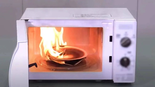 Món ăn bốc cháy trong lò vi sóng là điều mà Chuang không ngờ tới. Ảnh: The Paper.