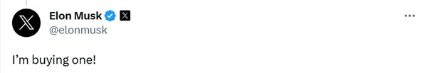 Elon Musk khẳng định mình sẽ mua một chiếc iPhone 15. (Ảnh chụp màn hình X). Elon Musk khẳng định mình sẽ mua một chiếc iPhone 15. (Ảnh chụp màn hình X).