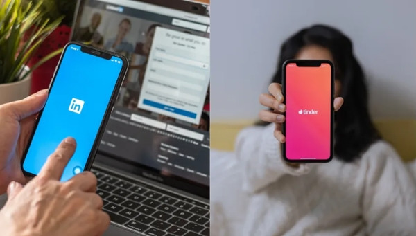 Không có LinkedIn thì dùng Tinder để tìm việc vậy. Ảnh: Mashable. Không có LinkedIn thì dùng Tinder để tìm việc vậy. Ảnh: Mashable.