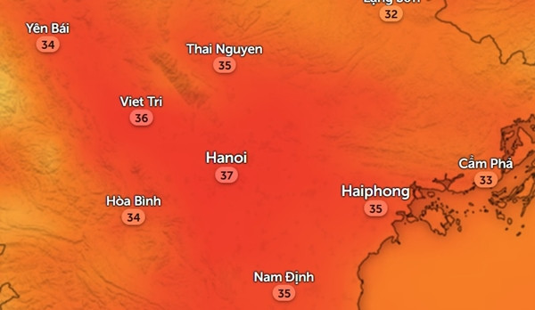 Nhiệt độ ngoài trời ở một số tỉnh thành miền Bắc nước ta lúc 15h ngày 11/11. Ảnh: Zoom Earth, OpenStreetMap. Nhiệt độ ngoài trời ở một số tỉnh thành miền Bắc nước ta lúc 15h ngày 11/11. Ảnh: Zoom Earth, OpenStreetMap.