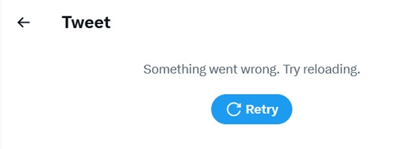 Cứ lỗi suốt. (Ảnh chụp màn hình Twitter). Cứ lỗi suốt. (Ảnh chụp màn hình Twitter).