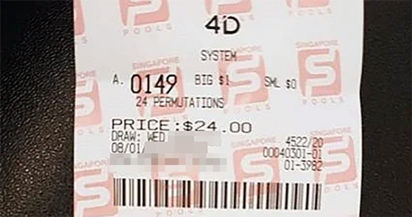 Một tờ xổ số 4D. Ảnh minh họa: MSN.