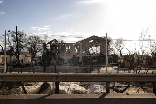 Cái khung nhà bị cháy trơ trụi ở Lahaina, ảnh chụp ngày 14/8. Ảnh: Yuki Iwamura/ AFP via Getty Images. Cái khung nhà bị cháy trơ trụi ở Lahaina, ảnh chụp ngày 14/8. Ảnh: Yuki Iwamura/ AFP via Getty Images.