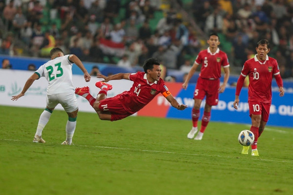 Trận ĐT Iraq 5-1 ĐT Indonesia. Ảnh: NABIL AL-JOURANI/ AP. Trận ĐT Iraq 5-1 ĐT Indonesia. Ảnh: NABIL AL-JOURANI/ AP.