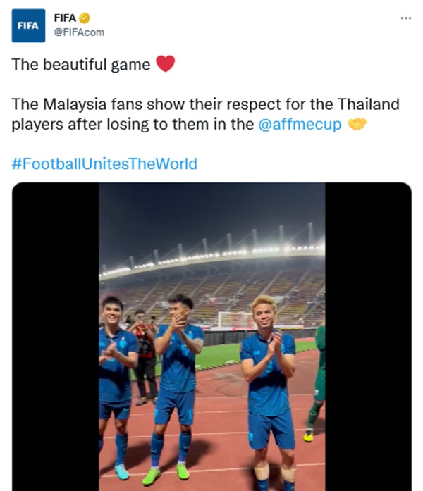 FIFA đã vừa nhắc đến giải AFF Cup 2022. (Ảnh chụp màn hình Twitter). FIFA đã vừa nhắc đến giải AFF Cup 2022. (Ảnh chụp màn hình Twitter).