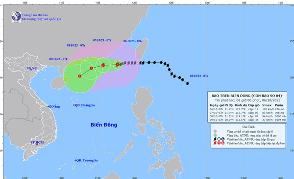 Dự báo của nước ta vào sáng 6/10. Ảnh: Trung tâm Dự báo Khí tượng Thủy văn Quốc gia. Dự báo của nước ta vào sáng 6/10. Ảnh: Trung tâm Dự báo Khí tượng Thủy văn Quốc gia.