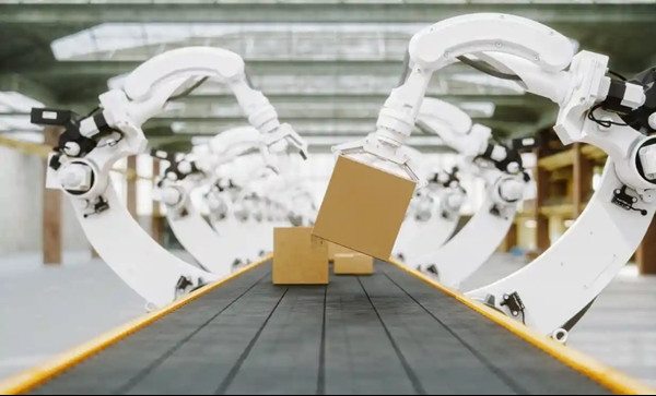 Robot xếp hàng hóa ở một nhà kho tại Mỹ. Ảnh: Imaginima/ Getty Images. Robot xếp hàng hóa ở một nhà kho tại Mỹ. Ảnh: Imaginima/ Getty Images.