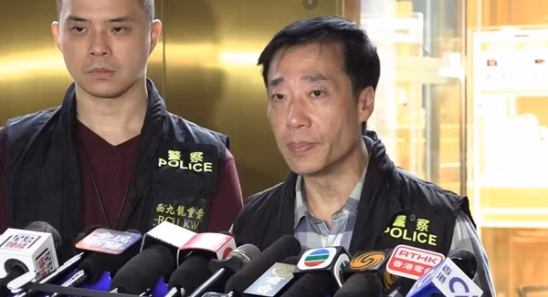 Cảnh sát Hong Kong (Trung Quốc) nói về sự việc với báo chí. Ảnh: Cảnh sát Hong Kong.