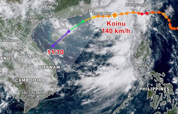 Dự báo của JTWC. Ảnh: Zoom Earth. Dự báo của JTWC. Ảnh: Zoom Earth.