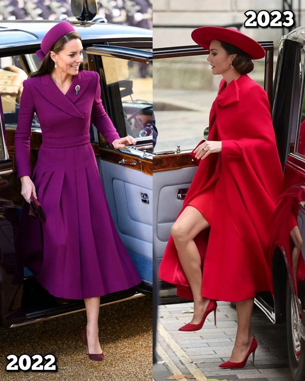 Việc Công nương Kate mặc váy ngắn là rất khác lạ so với phong cách thường thấy của cô. Ảnh: Instagram.