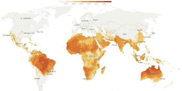 Rất nhiều nơi trên thế giới có các mức nhiệt độ đặc biệt cao vào ngày 2/11. Ảnh: Climate Reanalyzer, Climate Change Institute, University of Maine.