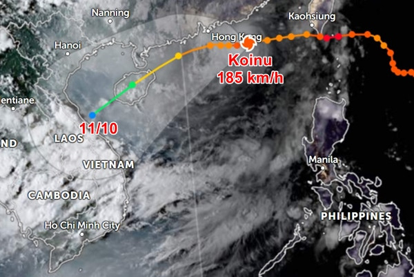 Dự báo của JTWC. Ảnh: Zoom Earth. Dự báo của JTWC. Ảnh: Zoom Earth.