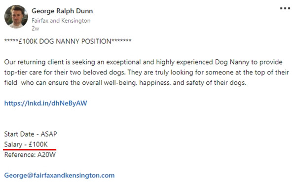 Thông báo tuyển dụng khiến ai cũng muốn đăng ký. Ảnh: LinkedIn.