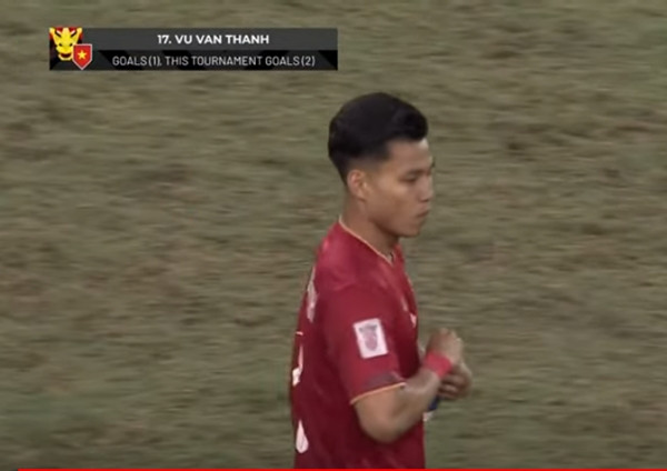 Văn Thanh ghi bàn thứ hai cho ĐT Việt Nam trong trận Chung kết lượt đi. Ảnh: YouTube. Văn Thanh ghi bàn thứ hai cho ĐT Việt Nam trong trận Chung kết lượt đi. Ảnh: YouTube.