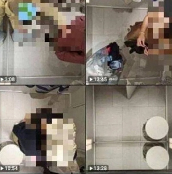 Một số hình ảnh được cho là từ các phòng thử đồ của một cửa hàng H&M lớn tại Kuala Lumpur. Ảnh: Malay Mail.