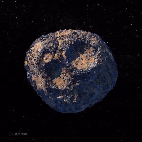 Hình minh họa tiểu hành tinh Psyche. Ảnh: NASA/ JPL-Caltech/ ASU.