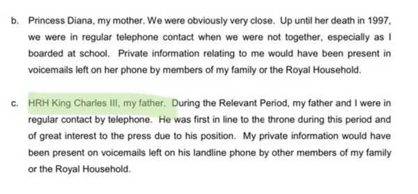 Hoàng tử Harry viết tước hiệu và tên của cha mình là "HRH King Charles III". Ảnh: GBN.