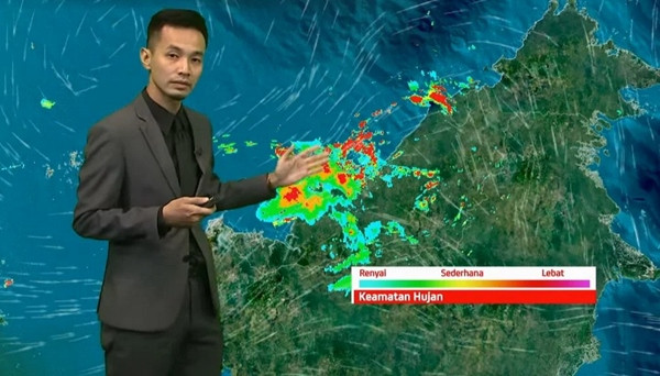 Sau đó, đúng là có mưa to, sấm chớp ở khu vực "bầu trời bị tách đôi". Ảnh: MetMalaysia.