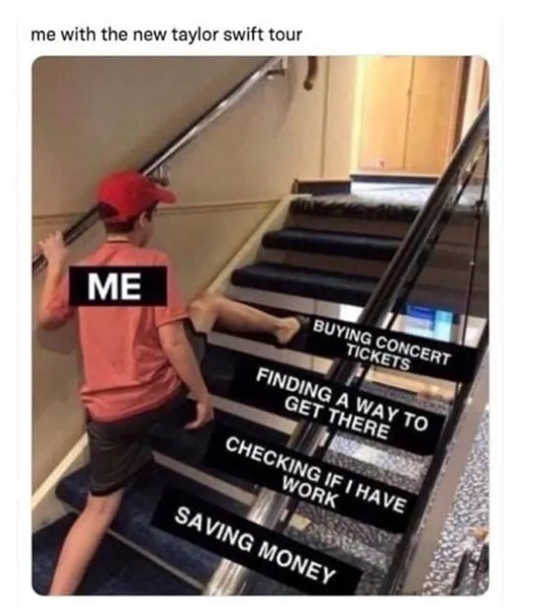 Tôi và tour diễn của Taylor Swift: Từng nấc thang một: Tiết kiệm tiền, kiểm tra xem mình có việc bận hôm đó không, tìm cách để đến nơi diễn, nhưng khó nhất vẫn là mua vé. Tôi và tour diễn của Taylor Swift: Từng nấc thang một: Tiết kiệm tiền, kiểm tra xem mình có việc bận hôm đó không, tìm cách để đến nơi diễn, nhưng khó nhất vẫn là mua vé.